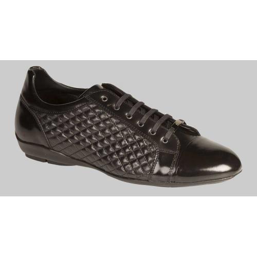 Mezlan "Tobias" Black Genuine Soft Quilted Calfskin Sneakers 6569.